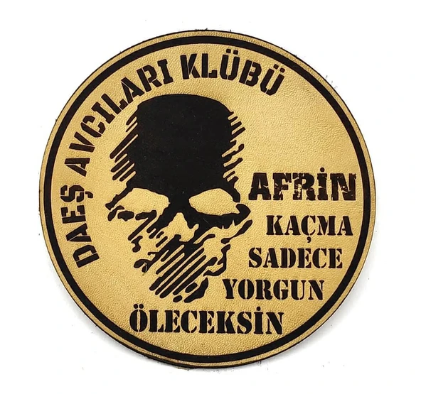KAÇMA SADECE YORGUN ÖLECEKSİN Deri PEÇ - Arma - Askeri Patch ürün görseli 1