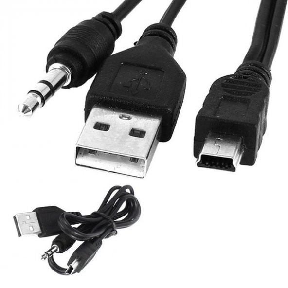 MİNİ USB 5 PIN TO USB-3.5 mm STEREO KABLO ürün görseli 1