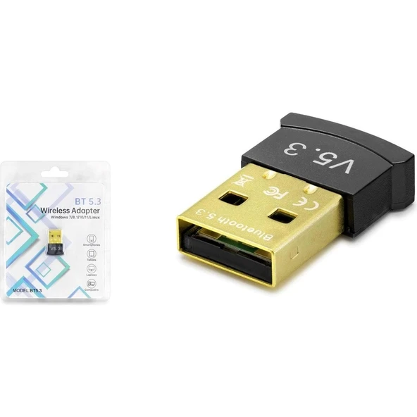 Hadron Bt5.3 Mini USB V5.3 Bluetooth Adaptör 20 metre Menzil ve Hızlı Veri Aktarım Özelliği - Siyah ürün görseli 1