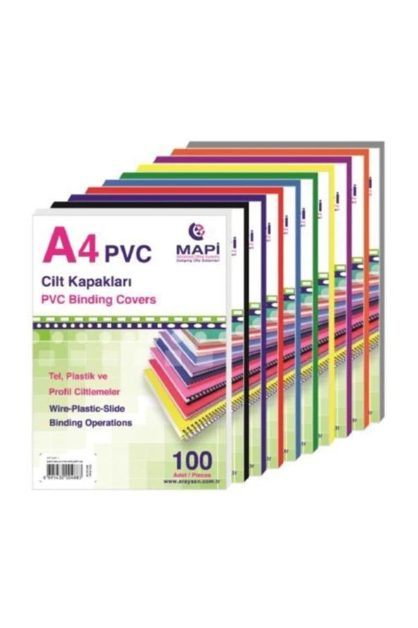 Mapi Cilt Kapağı Plastik Opak A4 160 Micron Siyah (100 Lü Paket) ürün görseli 1
