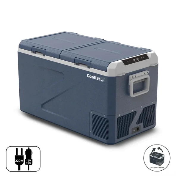 Coolist CLK80D 12/24V 220Volt 82,5 Litre Çift Bölmeli Kompresörlü Outdoor Oto Buzdolabı/Dondurucu ürün görseli 1