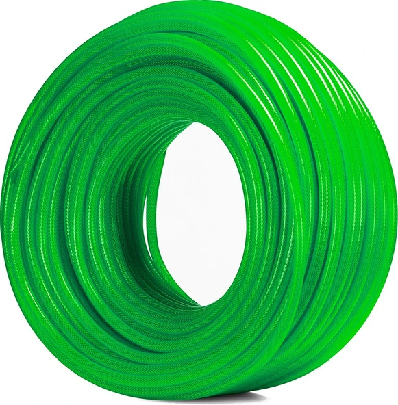 İzmer Pvc Garden Şeffaf Örgülü Hortum Yeşil Renk 1/2 ( Iç Çap 12,5 Mm) 100 Metre ürün görseli 1