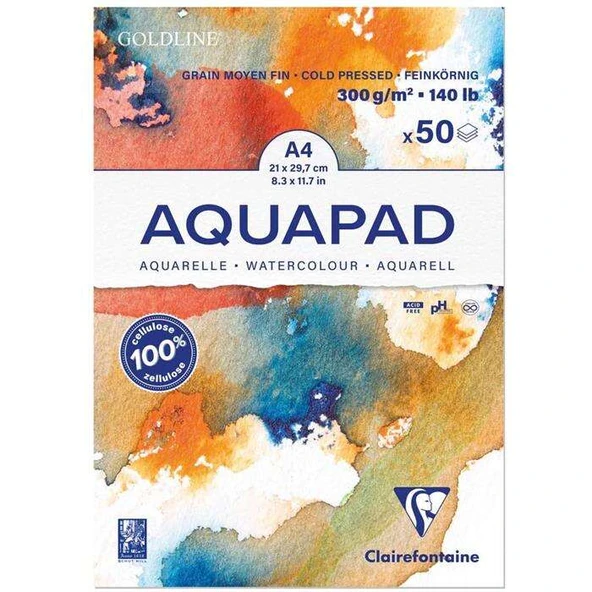 Clairefontaine Goldline Aquapad A4 300g 70yp Sulu Boya Blok / 975721 ürün görseli 1