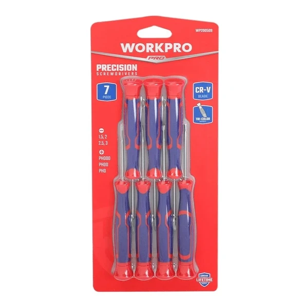 WORKPRO WP200509 7 Parça Profesyonel CR-V Manyetik Hassas Tornavida Seti - Resim 7