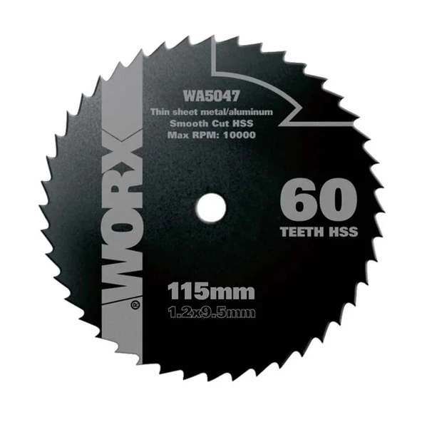 WORX WA5047 115x9,5mm Alüminyum, PVC, Sac Kesme, Daire Testere Bıçağı ürün görseli 1