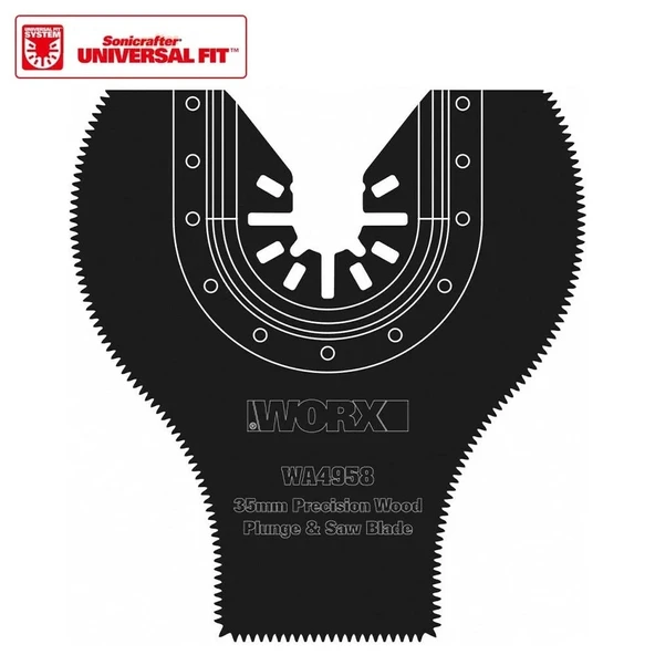 WORX WA4958 Çok Amaçlı Raspalama Makinası İçin 35x80mm 180˚ Ahşap, Fiberglas, PVC Universal Dalma/Kesme Bıçağı ürün görseli 1