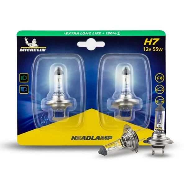 Michelin MC32293 12Volt 55Watt 1500 Lümen H7 2’li Halojen Far Seti ürün görseli 1