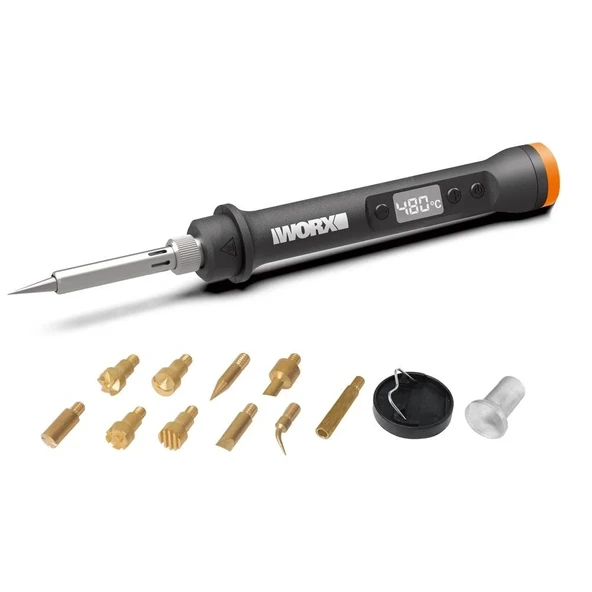 WORX WX744.9 MAKERX 20Volt Profesyonel Dijital Lehim Tabancası + 12 Aksesuar (Akü Dahil Değildir) ürün görseli 1