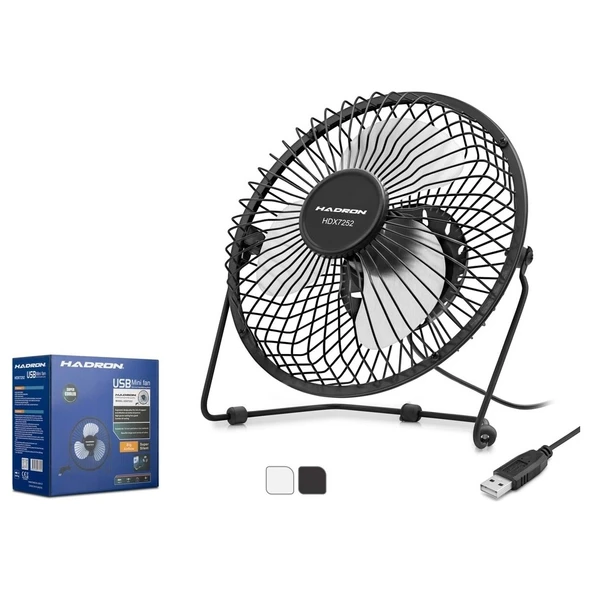 Hadron HDX7252 Siyah Vantilatör Usb Metal 18Cm ürün görseli 1