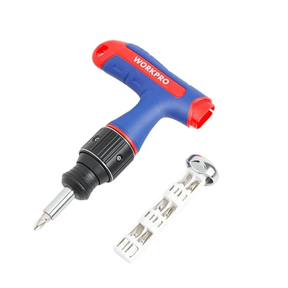 WORKPRO WP221072 7-IN-1 Profesyonel CR-V T- Saplı Cırcırlı Manyetik Tornavida Seti ürün görseli 1