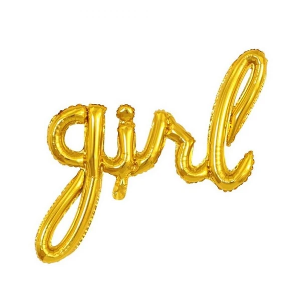 Girl Yazılı Altın Folyo Balon ürün görseli 1