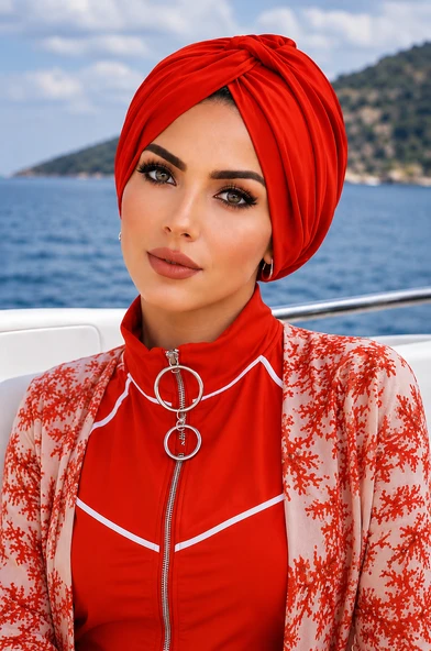 Nar Çiçeği Burgu Model Hazır Deniz - Havuz Bonesi ürün görseli 1