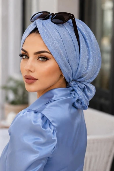 Bebe Mavi Işıltılı Abiye Tokalı Bone ürün görseli 1