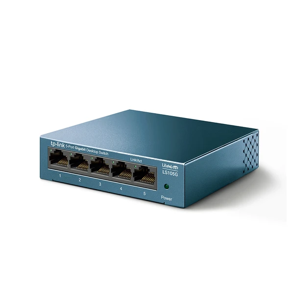 LS105G, Green Tech, 5 Port, GigaBit,  Metal Kasa, Yönetilemez, Masaüstü Switch