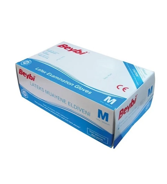 Lateks Pudralı (M) Medium Beden Muayene Eldiven (100 Lü Paket) ürün görseli 1