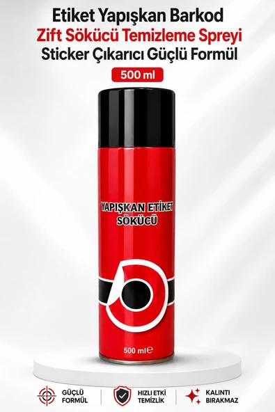 Sticker Etiket Yapışkan Barkod Zift Sökücü Temizleme Spreyi Sticker Çıkarıcı Güçlü Formül 500 ml ürün görseli 1