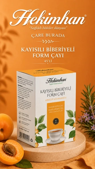 Hekimhan - Kayısı & Biberiyeli Form Çayı (45 Süzen Poşet) ürün görseli 1