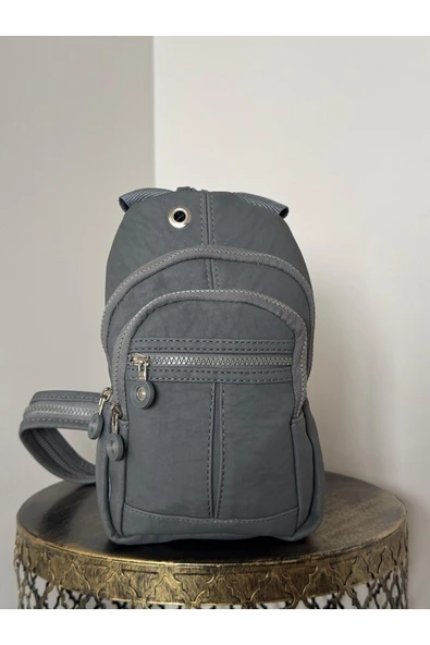 NİRA Üç Bölmeli Fermuar Kapama UNISEX BODY BAG ÇANTA & SIRT ÇANTASI Olarak Kullanılabilir ürün görseli 1