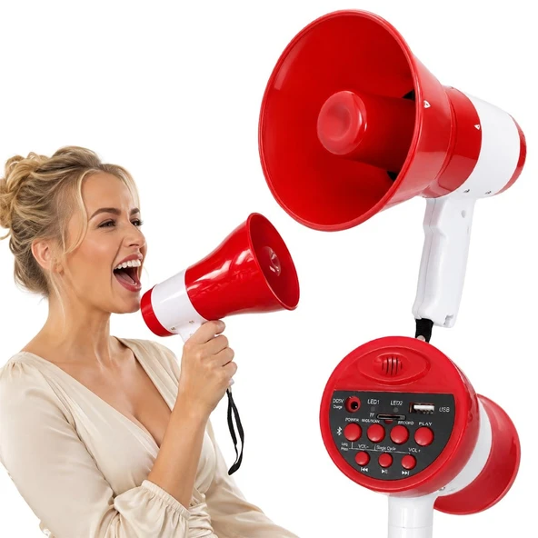 Magicvoice 619U 50 Watt Şarj Edilebilir El Megafonu Bluetooth Ve Ses Kayıt Destekli ürün görseli 1