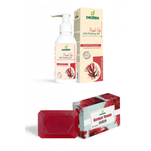 Destek Peel-Up Likit Peeling Jel+ Kırmızı yosun sabunu (2'liSet) ürün görseli 1