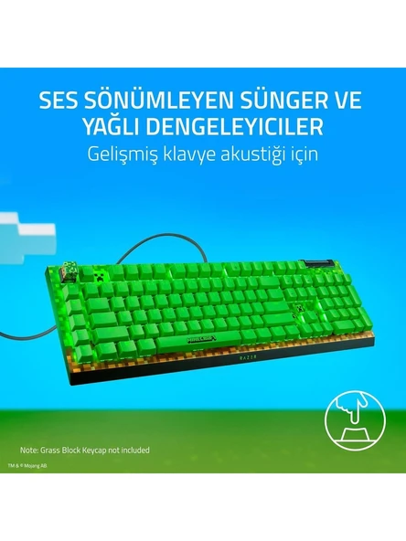Razer BlackWidow V4 X Minecraft Edition RGB Green Switch Kablolu Mekanik Oyuncu Klavyesi ürün görseli 1