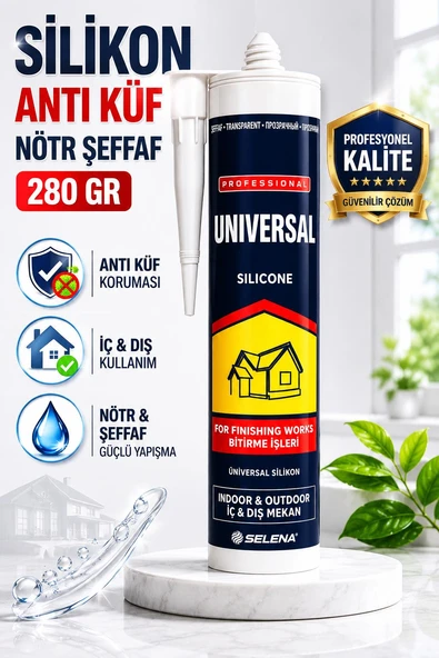 Anti Küf Genel Çok Amaçlı Silikon Şeffaf Nötr 280 Gr Lavabo Duşakabin Mutfak Dolgu Silikonu ürün görseli 1