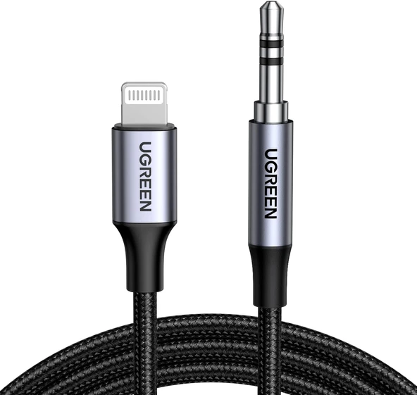UGREEN 70509 US315 MFi Sertifikalı Lightning to 3.5mm Aux Stereo Ses Kablosu Örgülü 1 Metre ürün görseli 1