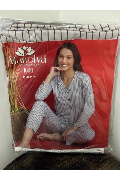 Manolya Sezonun En Rahat Kadın Pijama Takımı | Yumuşak Kumaş & Şık Tasarım ürün görseli 1