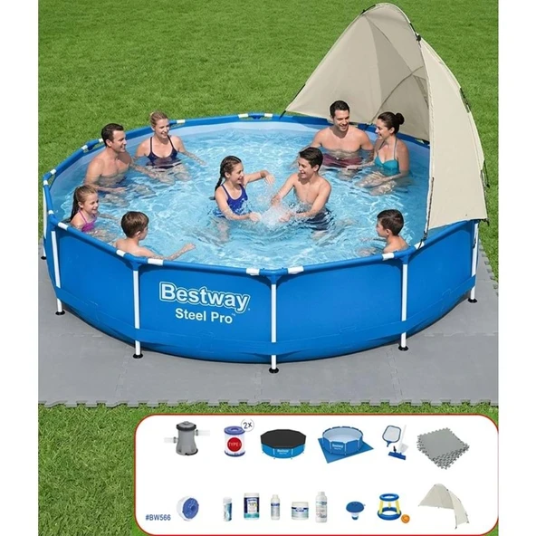 Bestway Gölgelikli Prefabrik Full Havuz Seti 366x76 cm BW566 56706 ürün görseli 1