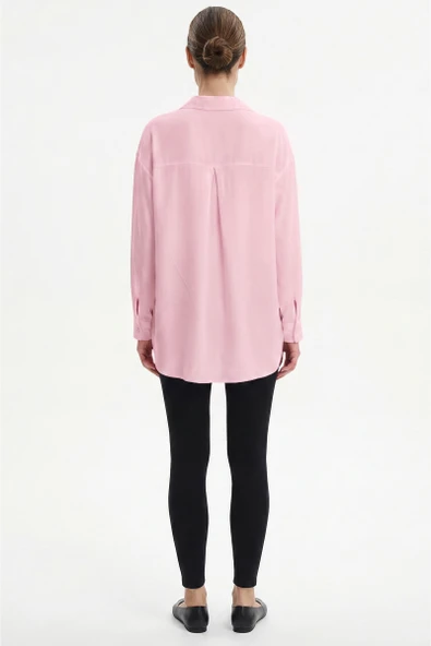 Tunik Boy Dökümlü Yazlık Gömlek - Pembe - Resim 3