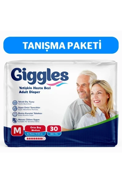 GİGGLES YETİŞKİN HASTA BEZİ ( MEDİUM )30 / LU ürün görseli 1