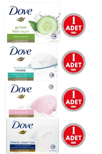 DOVE Beauty Cream Bar 90 Gr Pink + Micellar + Fresh Touch + Katı Güzellik Sabunu ürün görseli 1