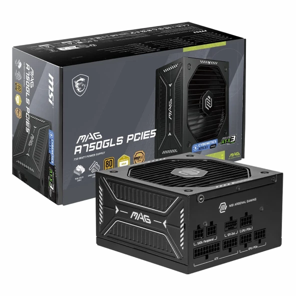 MSI MAG A750GLS PCIE5 750W 80+ Altın Modüler Güç Kaynağı ürün görseli 1