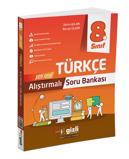 Gizli Yayınları 8. Sınıf Türkçe Alıştırmalı Soru Bankası ürün görseli 1