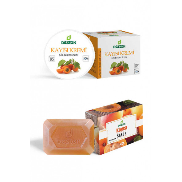 Destek Kayısı Özlü Krem 45g-Kayısı Sabunu 150 g (2'li Set) ürün görseli 1