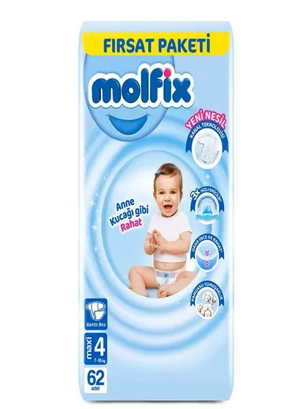 Molfix 4 Numara  62'Li Bebek Bezi ürün görseli 1