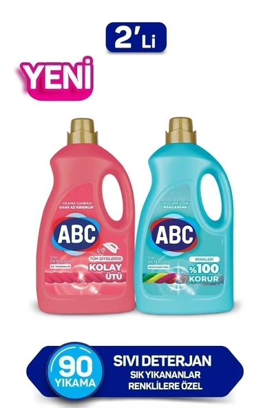 ABC Sıvı Deterjan Renkliler&kolay Ütü 2'li Set 2.7 Lt ürün görseli 1