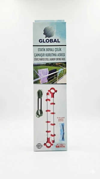 Balkon Küpeşte Çamaşır Kurutma Askısı 55 cm - Statik Boyalı Çelik Boru + Çamaşır İpi ve Mandal Hediyeli ürün görseli 1