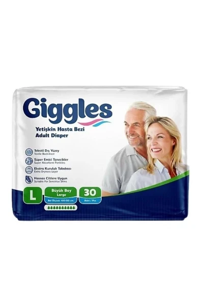 GİGLESS Giggles Hasta Bezi Bağlamalı Large 30 Adet ürün görseli 1