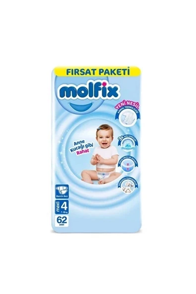 MOLFİX MOLFİX FIRSAT NO:4 MAXİ 62 LI ÇOCUK BEZİ ürün görseli 1