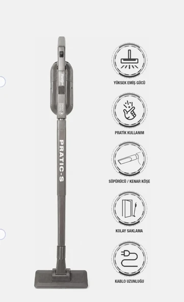 FANTOM P1200 Pratic-s Toz Torbasız Elektrikli Dikey Süpürge Antrasit 1 Fantom P1200 Pratic-s Toz Torbasız Elektrikli Dikey Süpürge Antrasit ürün görseli 1