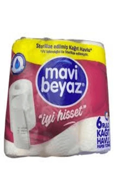 HOME MAVİ BEYAZ 6 RULO KAĞIT HAVLU ürün görseli 1