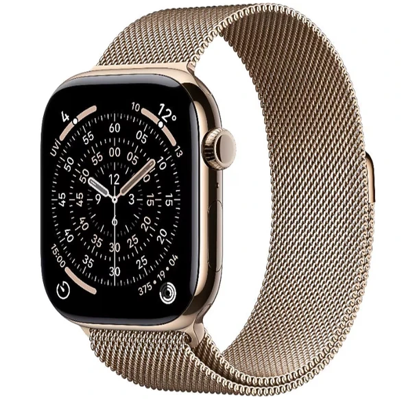 Apple Watch Series 11 GPS + Cellular 46mm Altın Rengi Titanyum Kasa ve Altın Rengi Milano Loop Akıllı Saat M/L ürün görseli 1