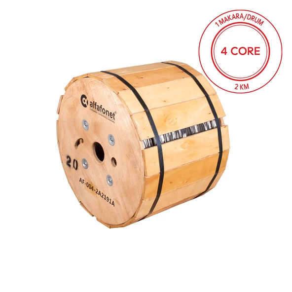 Alfafonet 4 Core Single Loose Tube Fiber Optik Kablo 2 KM Makara ürün görseli 1