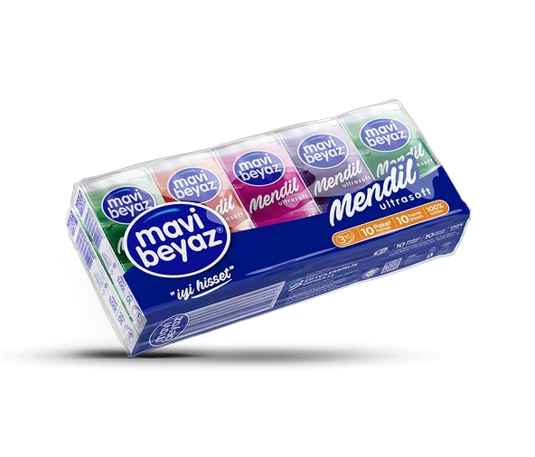 MAVİ BEYAZ CEP MENDİLİ 10 lu ürün görseli 1
