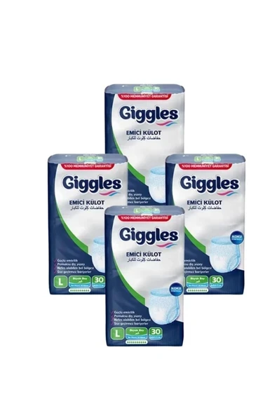 GİGLESS GİGGLES Yetişkin Emici Külot Large 30'lu 4 Paket (120 ADET) ürün görseli 1