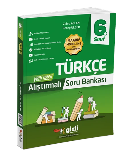 Gizli Yayınları 6. Sınıf Türkçe Alıştırmalı Soru Bankası ürün görseli 1