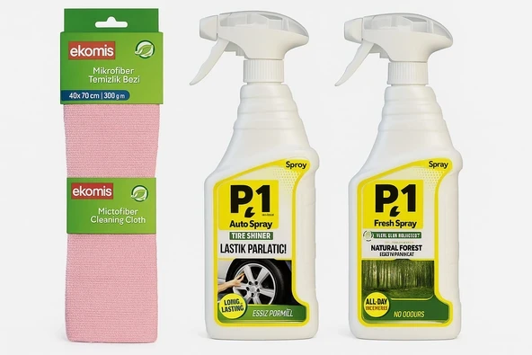 Power 1 Lastik Parlatıcı ve P1 Power Hava Aromatize Edici Parfüm Sprey Oto Araba Kokusu 500ml ürün görseli 1