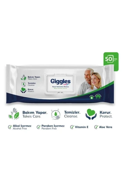 GİGLESS Giggles Perine Vücut Temizleme Havlusu 50'li ürün görseli 1