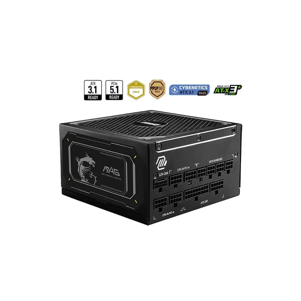 MSI MAG A1000GL PCIE5 II 1000W 80Plus Gold ATX 3.1 Full Modüler Güç Kaynağı ürün görseli 1